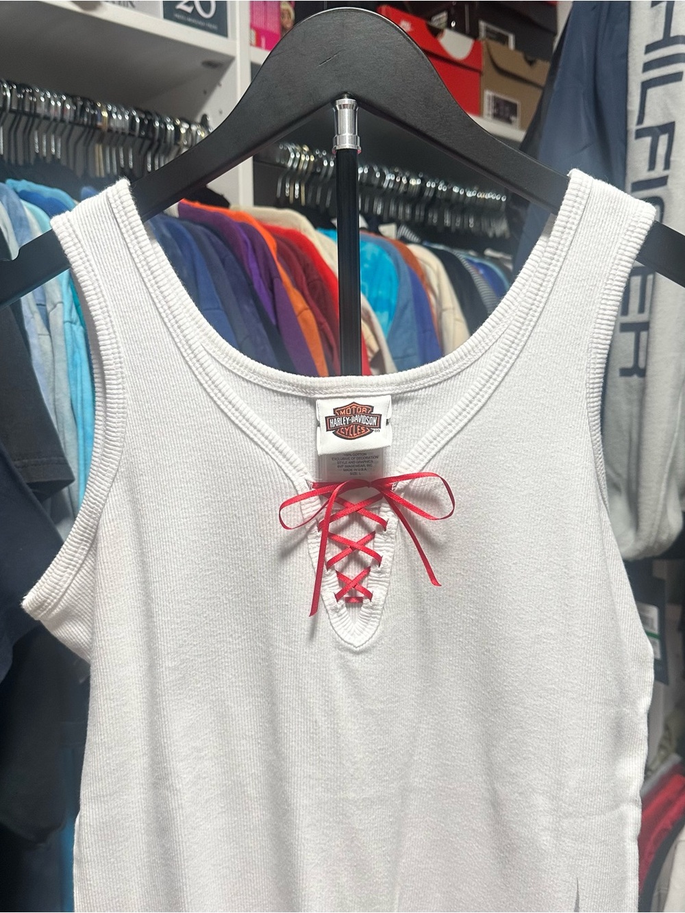 Women’s Y2K 2007 Harley Davidson Tank Top Size Large